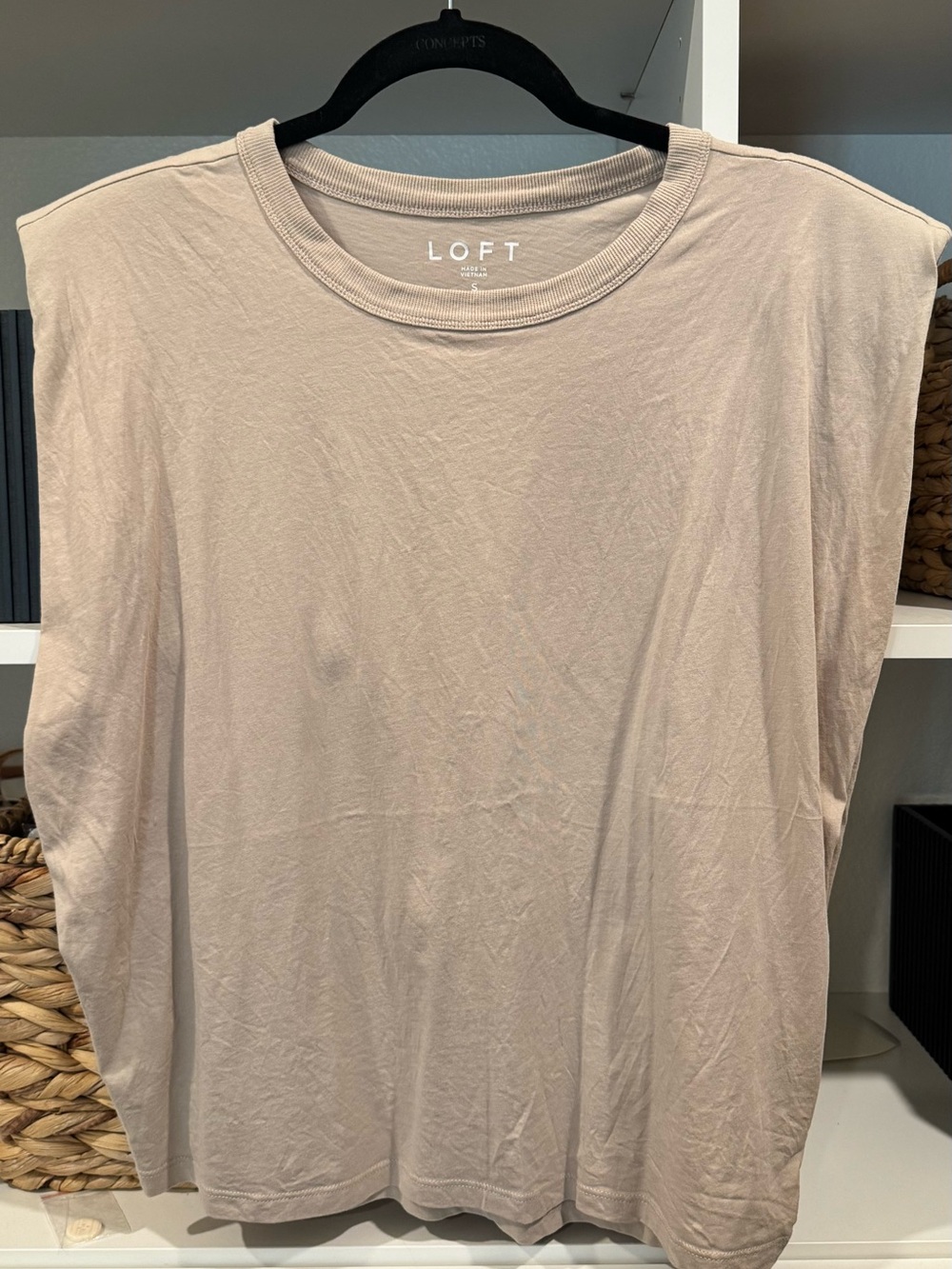 LOFT Women's Muscle Tee in Light Taupe Beige